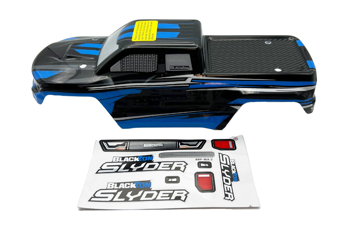 BlackZon Slyder MT Pre-Painted Body Shell - Black/Blue - 540106