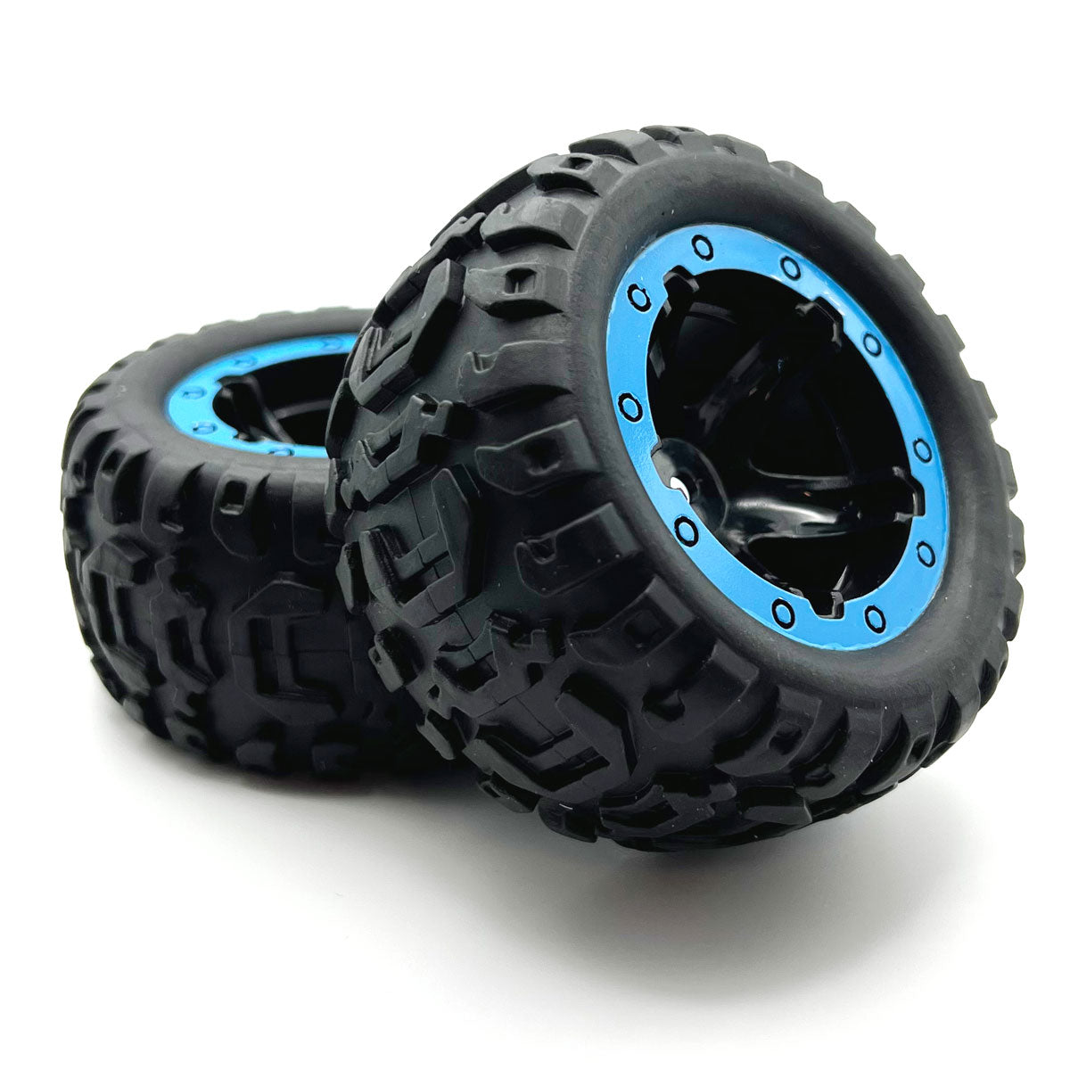 BlackZon Slyder MT Assembled Wheels & Tires (Black/Blue) - OEM Replacement - 540108