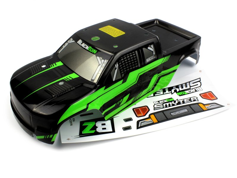 BlackZon Smyter MT Pre-Painted Body Shell - Black/Green - 540175