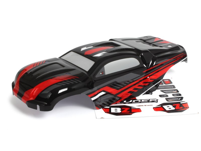 BlackZon Slyder ST Pre-Painted Body Shell - Black/Red - 540192