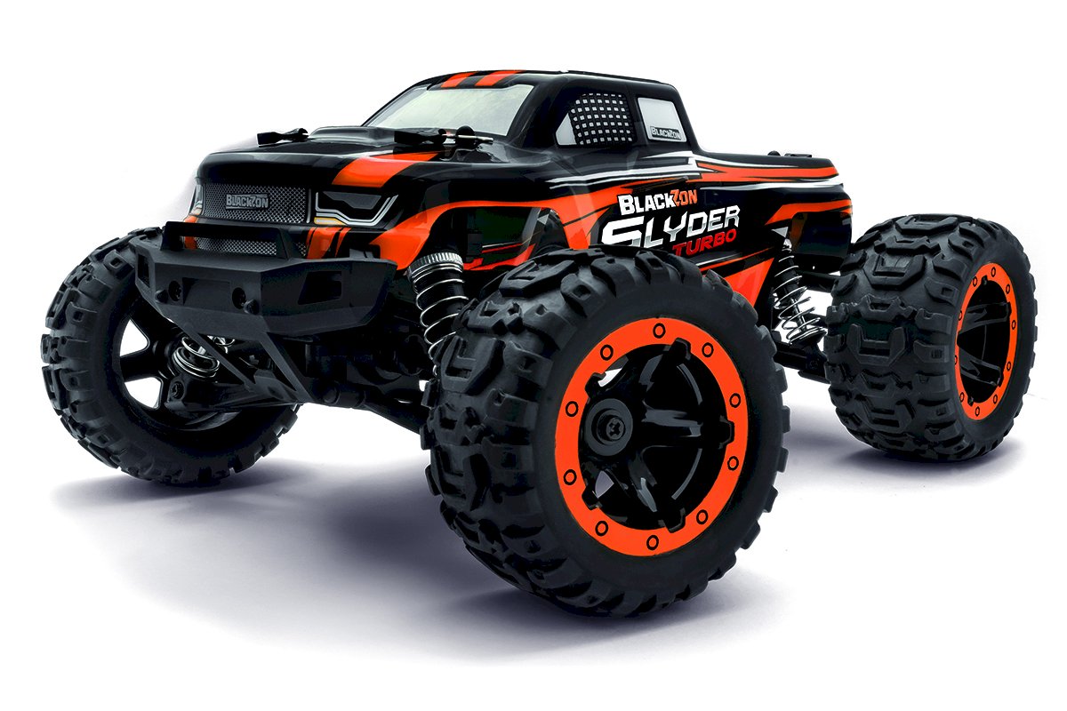 BlackZon Slyder MT Turbo 1/16 Scale 4WD 2S Brushless Electric Monster Truck RTR (Orange) - 540210