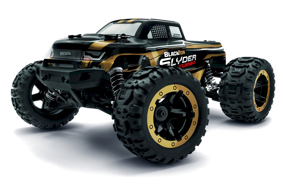 BlackZon Slyder MT Turbo 1/16 Scale 4WD 2S Brushless Electric Monster Truck RTR (Gold) - 540212