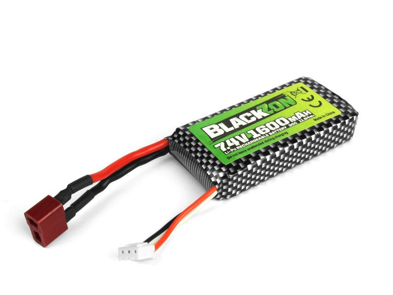 BlackZon LiPo Battery Pack 7.4V 1600mAh 2S w/ T-Plug - OEM Replacement - 540247