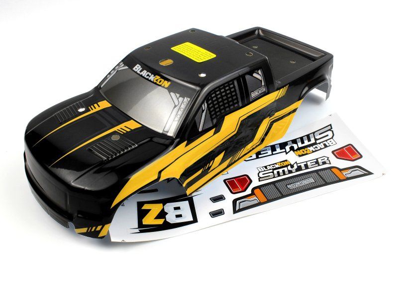 BlackZon Smyter MT Pre-Painted Body Shell - Black/Yellow - 540262