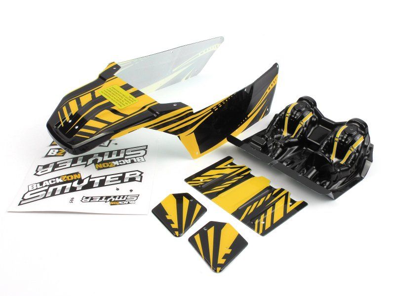 BlackZon Smyter DB Pre-Painted Body Shell - Black/Yellow - 540264