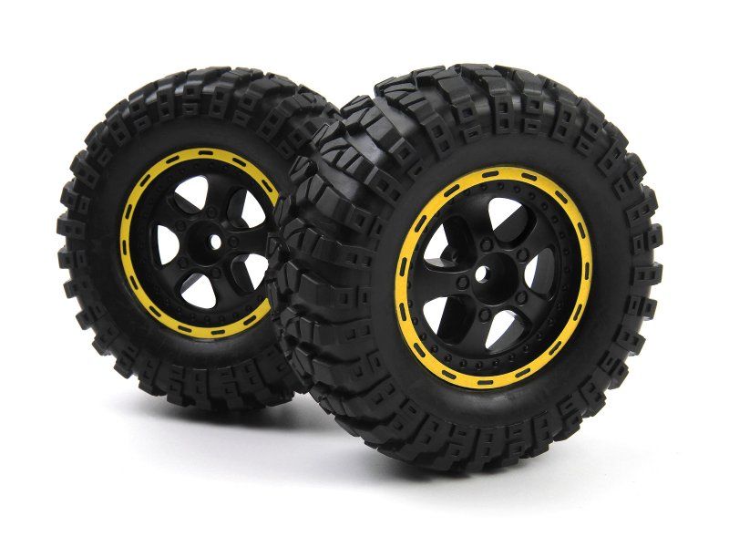 BlackZon Smyter Desert Assembled Wheels & Tires (Yellow, 2-Pack) - OEM Replacement - 540266