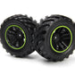 BlackZon Spryte Assembled Wheels & Tires (Black/Green) - OEM Replacement - 540324