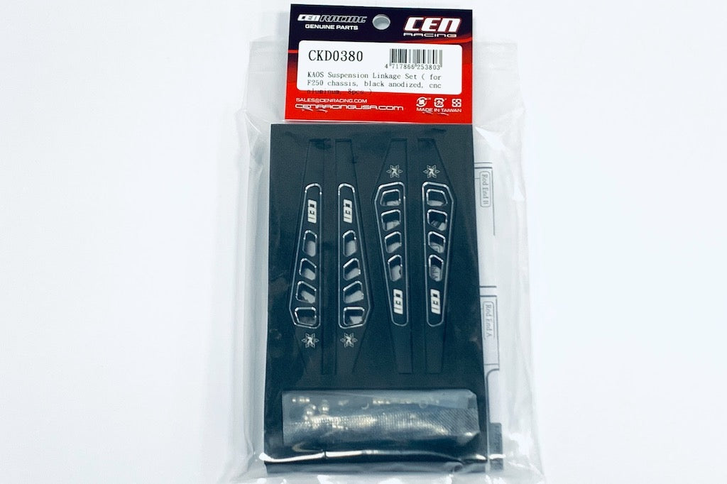 CEN Racing KAOS Suspension Linkage Set for F250 chassis black anodized CNC aluminum 8pcs CEGCKD0380