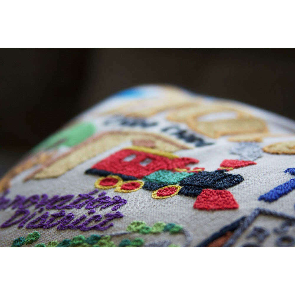Chattanooga Hand-Embroidered Pillow by CatStudio