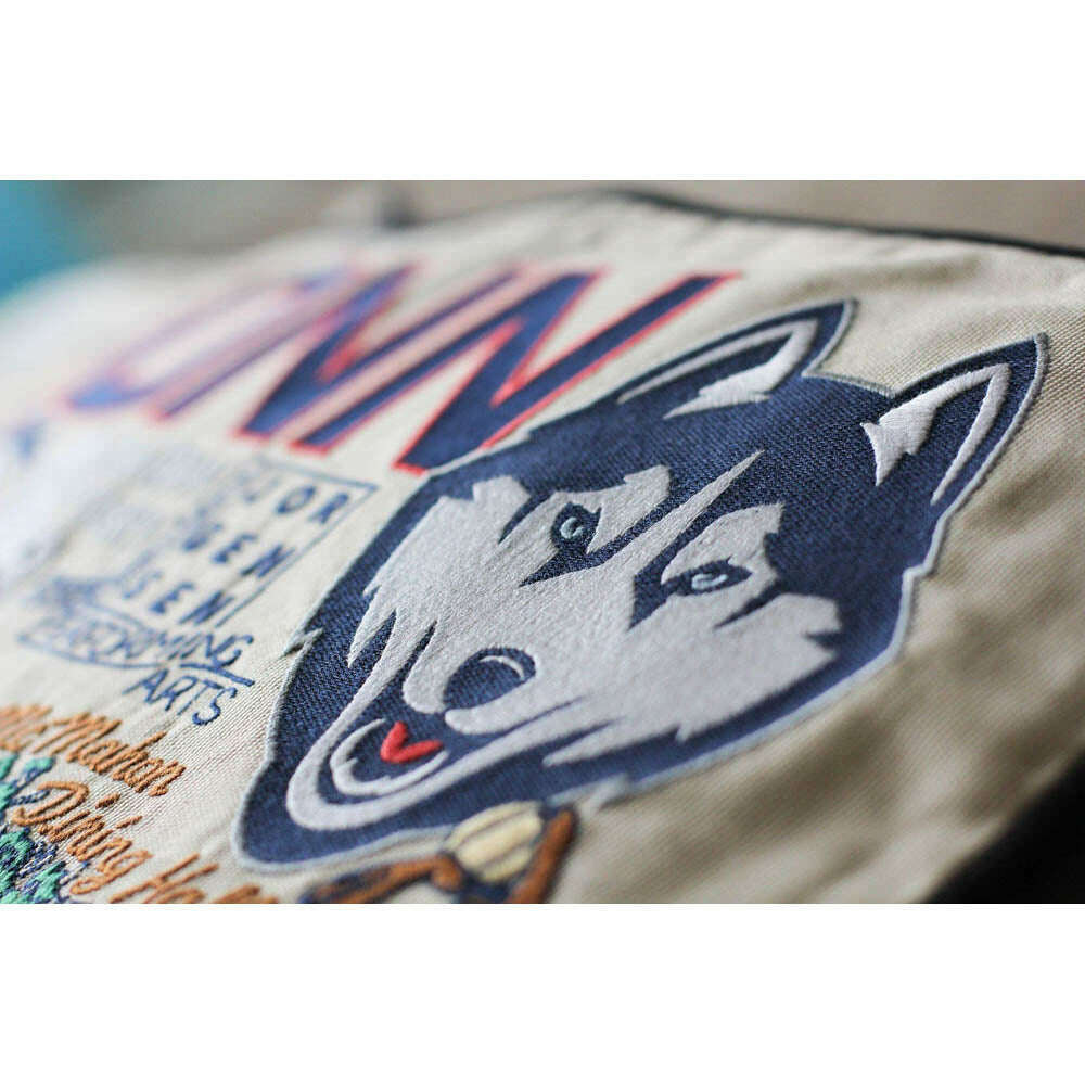 Connecticut, University of Collegiate Embroidered Pillow by CatStudio
