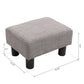 HOMCOM 16" Cube Modern Linen Pouf Ottoman with Black Legs, Grey