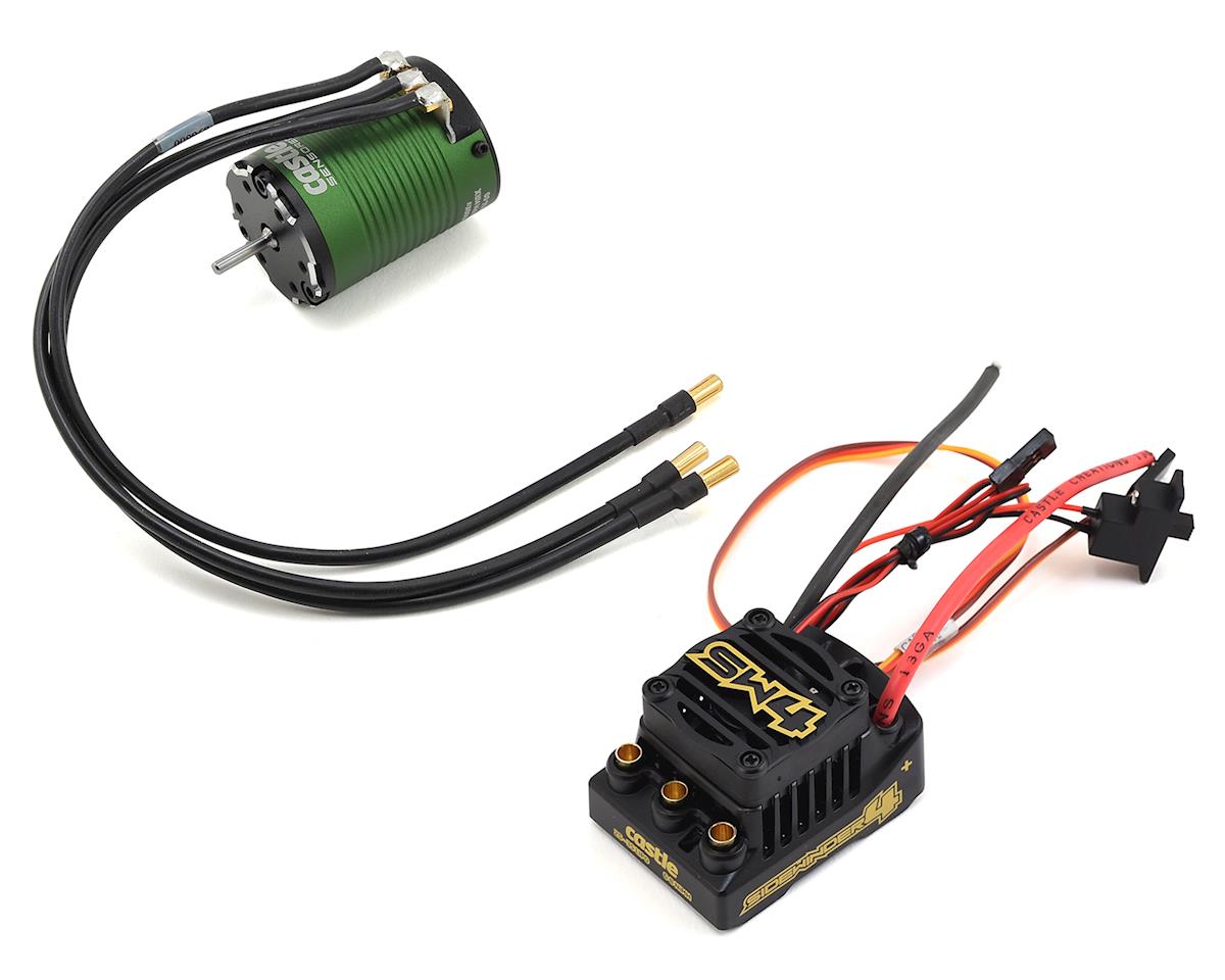 Castle Creations Sidewinder SW4 Waterproof ESC + 1406-4600kV Sensored Brushless Motor Basher Combo for 1/10 Scale
