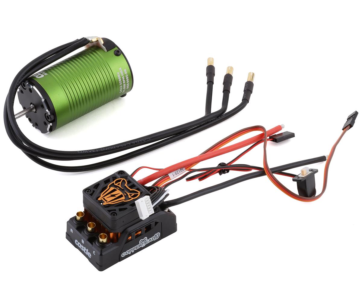 Castle Creations Copperhead 10 Waterproof ESC + 1412-3200kV Sensored Brushless Motor SCT Combo for 1/10 Scale
