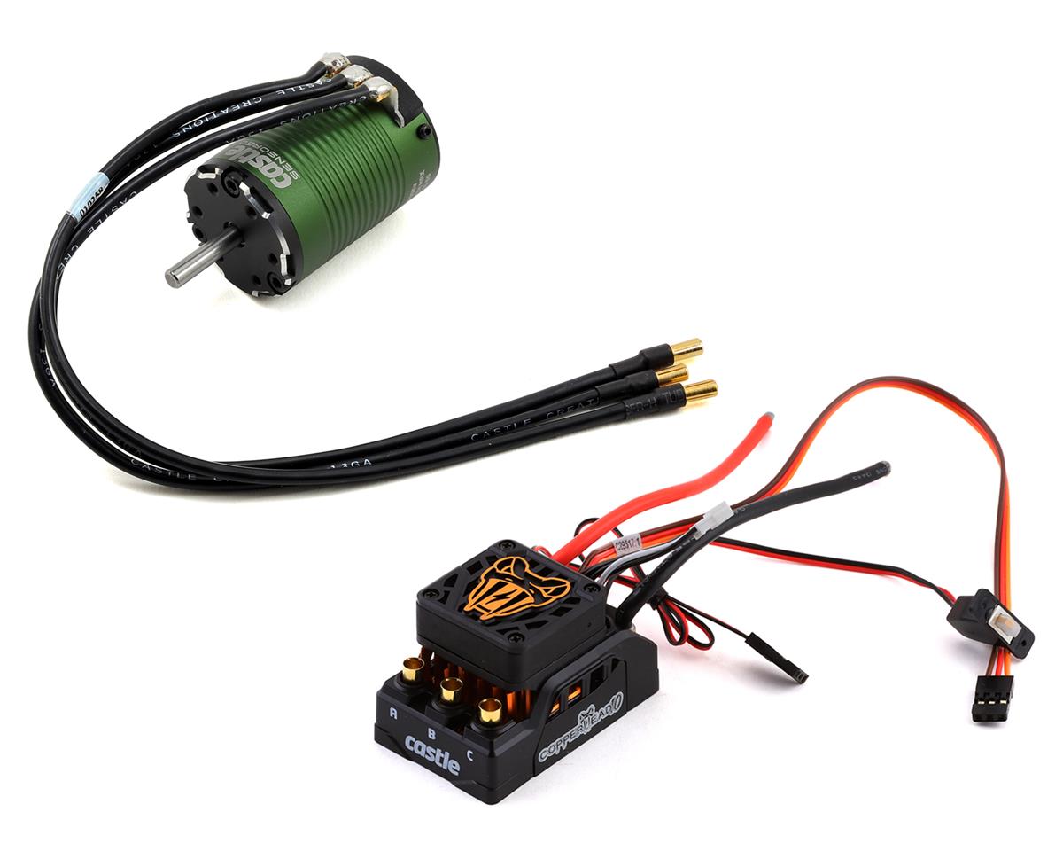 Castle Creations Copperhead 10 Waterproof ESC + 1410-3800kV Sensored Brushless Motor SCT Combo for 1/10 Scale