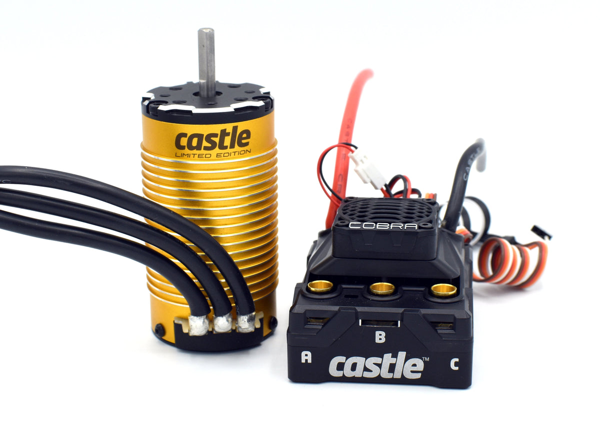Castle Creations Cobra 8 6S ESC + 1515-2200kV V2 Sensored Brushless Motor Combo (Limited Edition Gold) for 1/8 Scale
