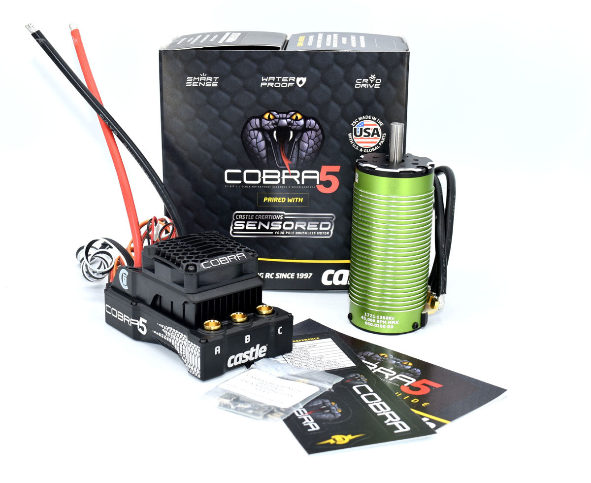 Castle Creations Cobra 5 8S ESC + 1721-1260KV Brushless Motor Combo