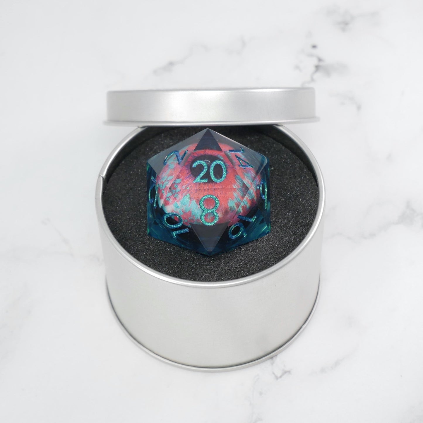 Cthulhu's Eye | Giant D20 Moving Eye DnD Dice | Acrylic RPG Gaming Dice