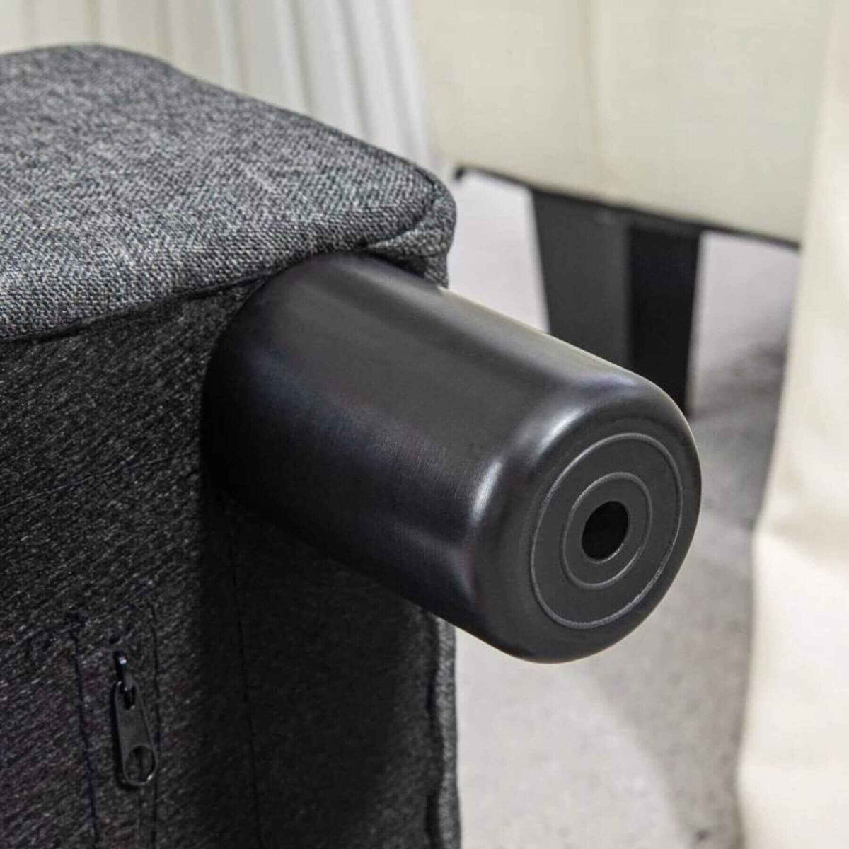 HOMCOM 16" Cube Modern Linen Fabric Pouf Footrest Ottoman, Charcoal Gray