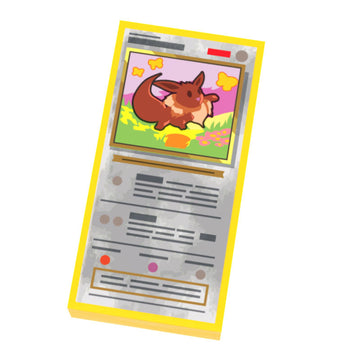 Fluffox - Pocketball Card (1x2 Tile) for Minifigs