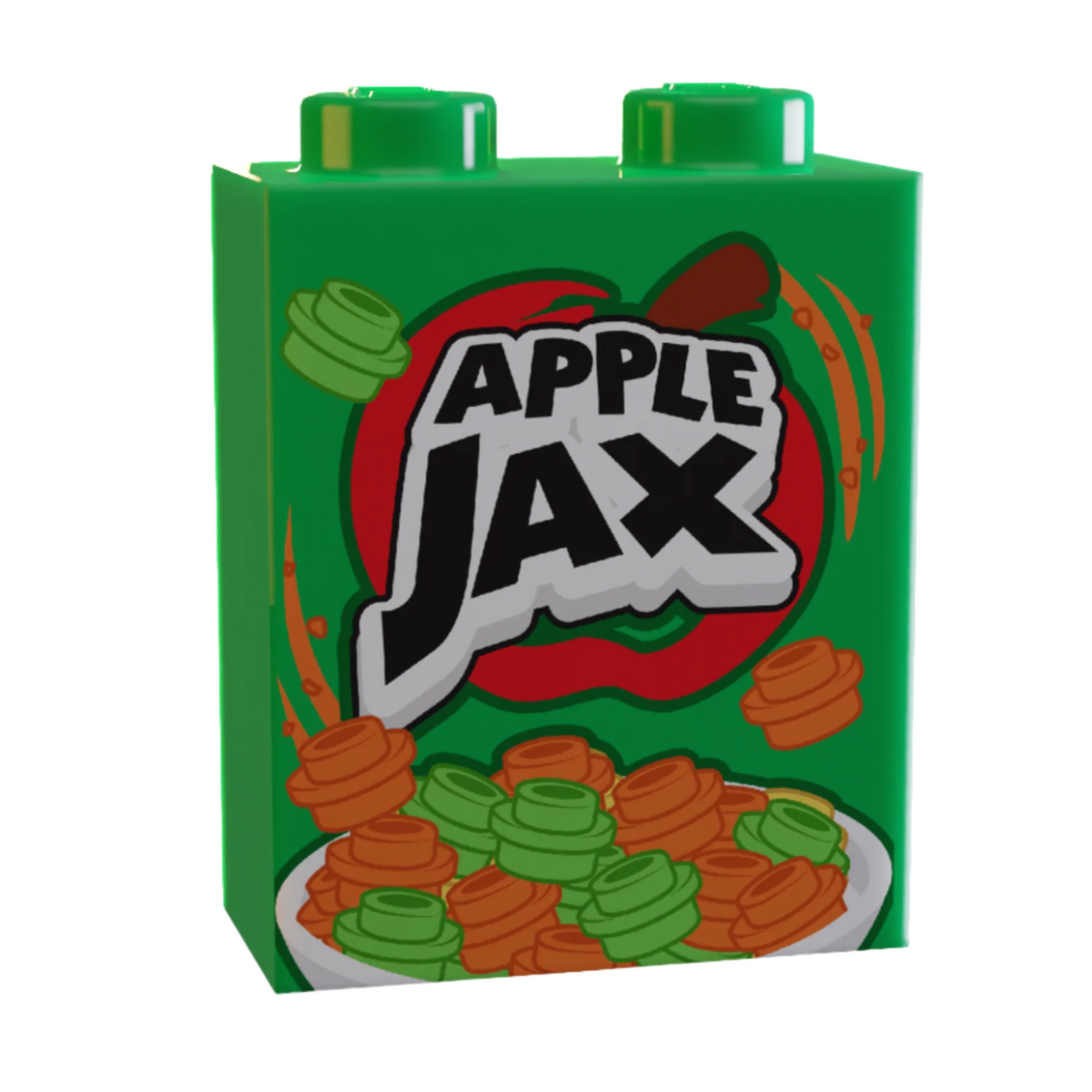 Apple Jax Cereal 1x2x2 Brick on LEGO part
