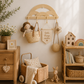 Montessori Rainbow Wall Hanger  |  Rattan Wall Rack | Boho Nursery Wall Hooks for Kids