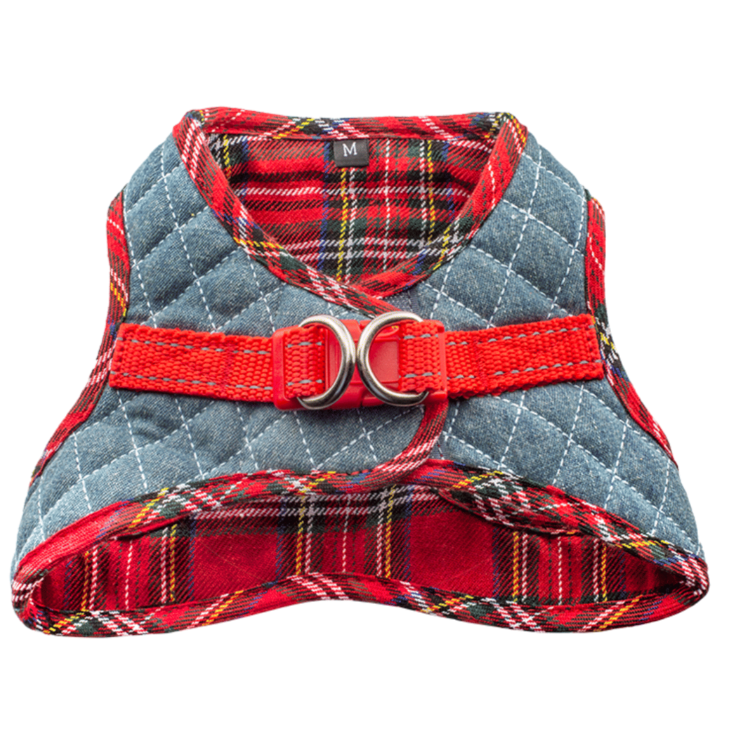 Step-In Denim Dog Harness - Red Plaid(D0102H53XD8)