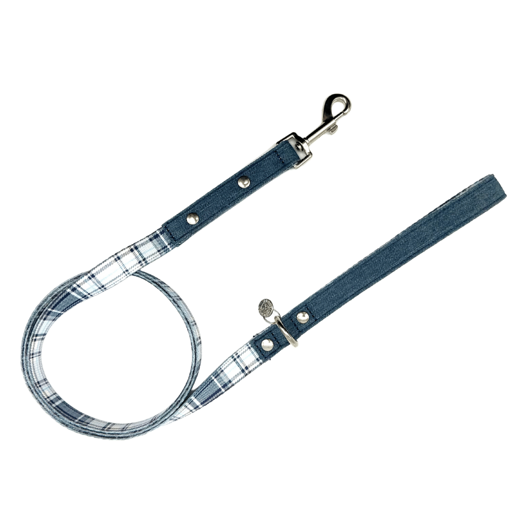 Swag Leash - Denim & Beige Plaid(D0102H53XFJ)