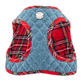 Step-In Denim Dog Harness - Red Plaid(D0102H53XMX)