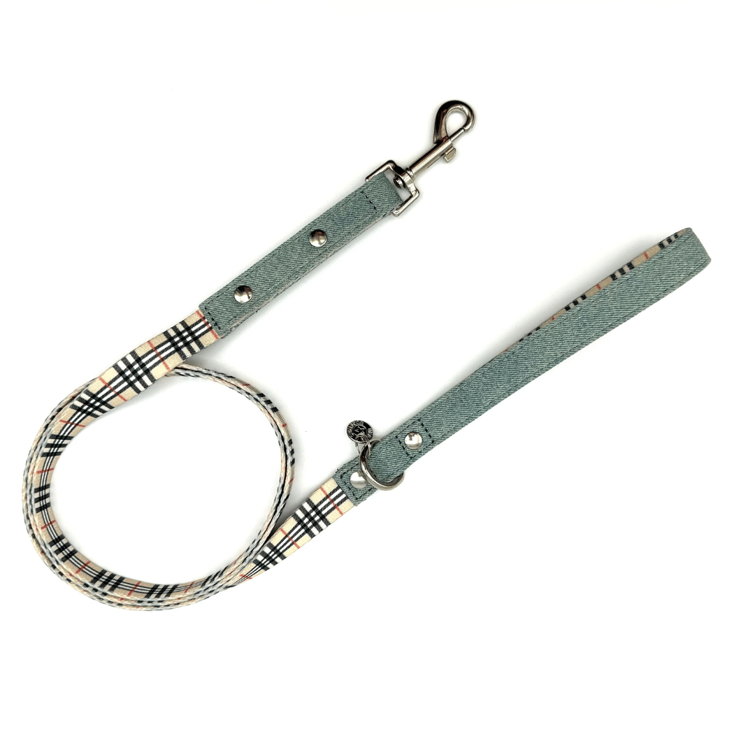 Swag Leash - Denim & Beige Plaid(D0102H53XUT)
