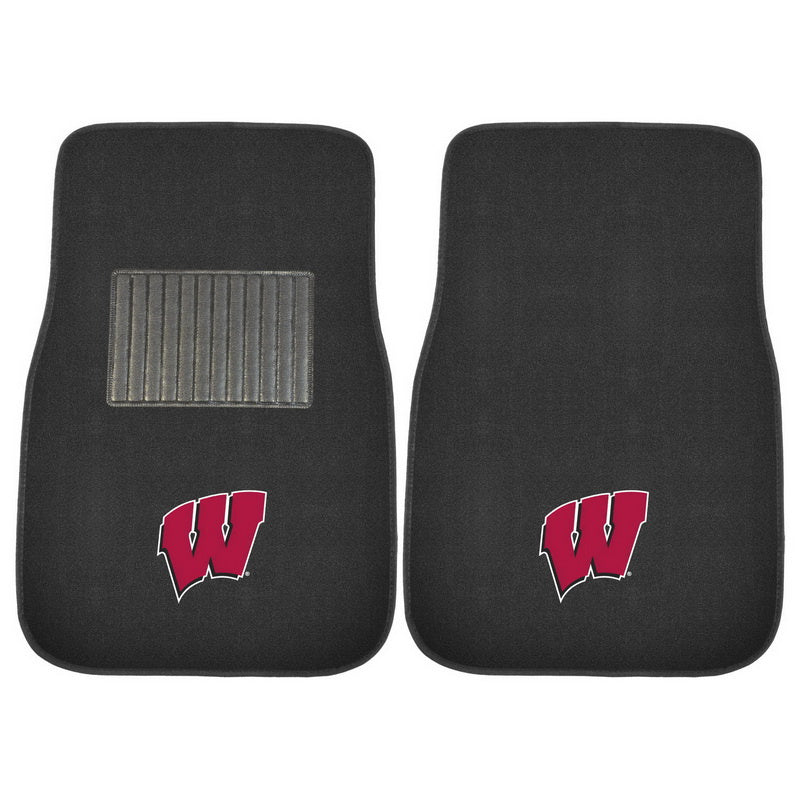 Wisconsin 2-piece Embroidered car Mats 18x27(D0102H5RHLA)