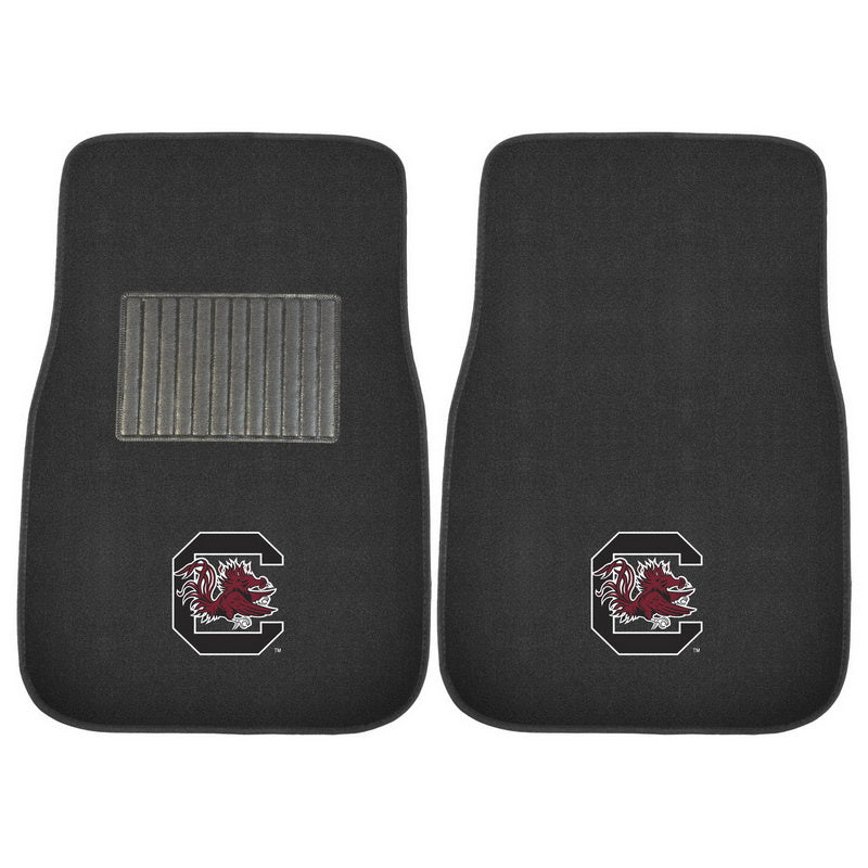 South carolina 2-piece Embroidered car Mats 18x27(D0102H5RHQg)