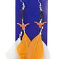 Texas Longhorns Team Color Feather Earrings(D0102H751VG.)