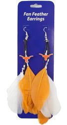 Texas Longhorns Team Color Feather Earrings(D0102H751VG.)
