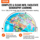 Vevor Rotating World Globe With Stand, 13 In/330.2 Mm, Educational Geographic Globe With Precise Time Zone Abs Material, 720 Spi