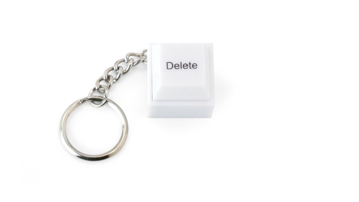 Delete Keyboard with Easy Battery Replacement & Stainless Steel Keychain