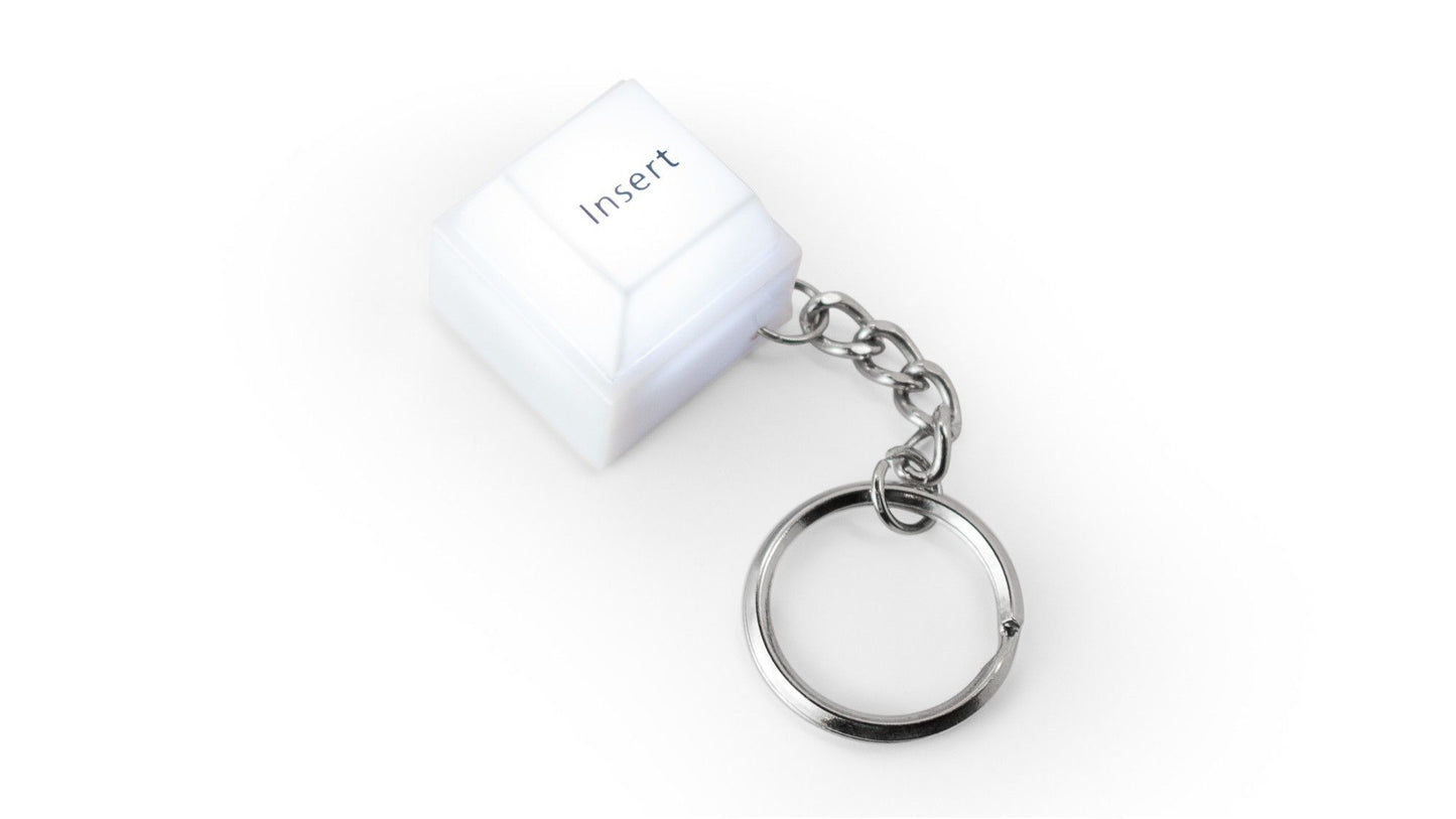 White LED Stainless Steel Keychain for Keyboard Button Sensation Portable