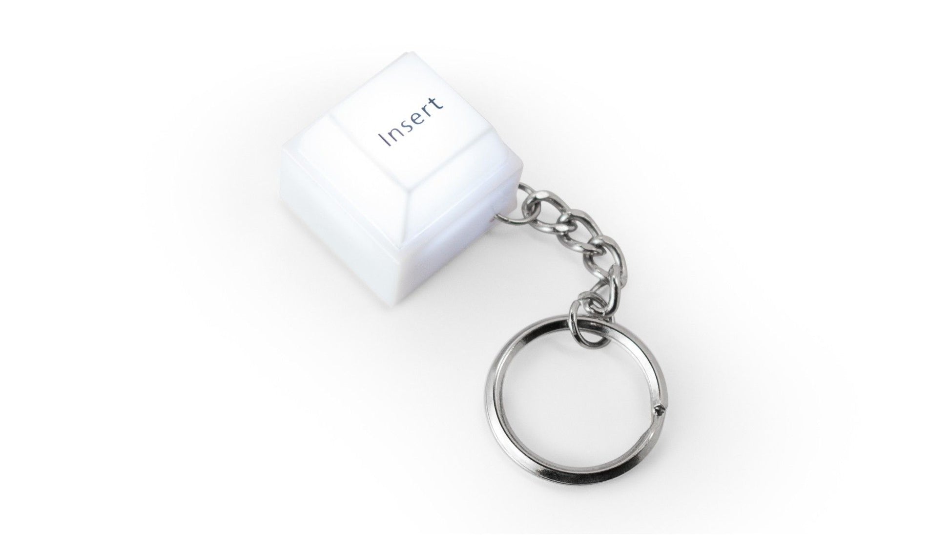 White LED Stainless Steel Keychain for Keyboard Button Sensation Portable
