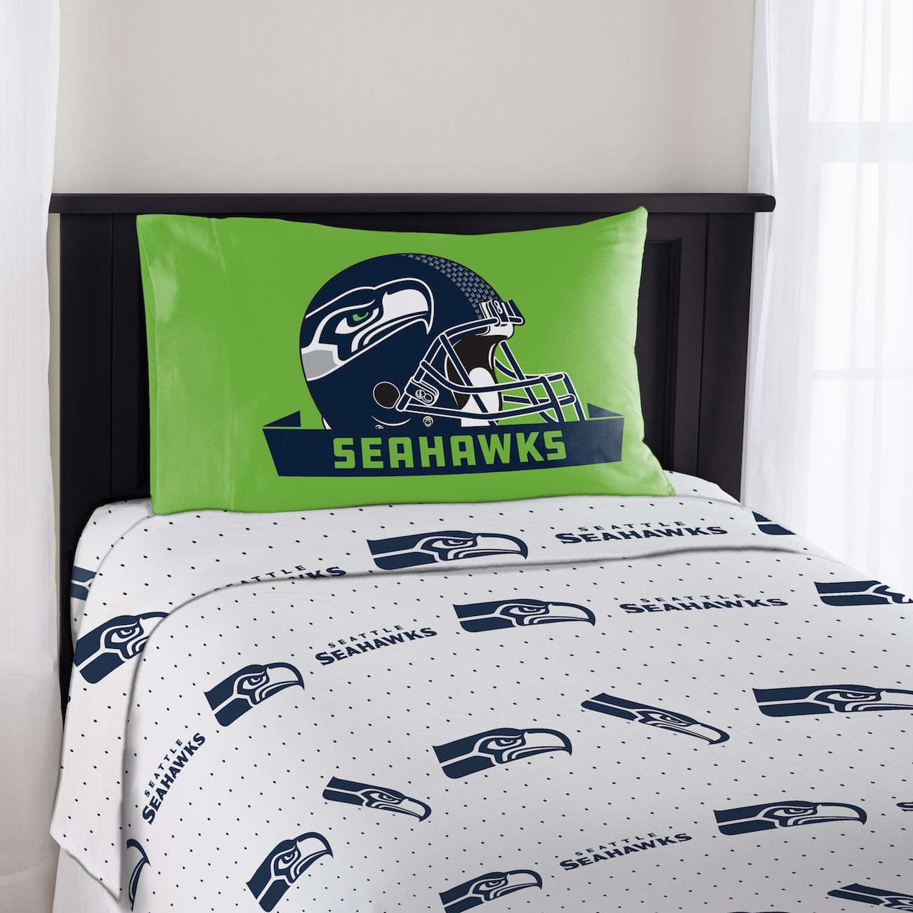 NFL 820 Seahawks Twin Sheet Set Monument OFFICIAL Monument Twin Sheet Set(D0102HHD35U.)