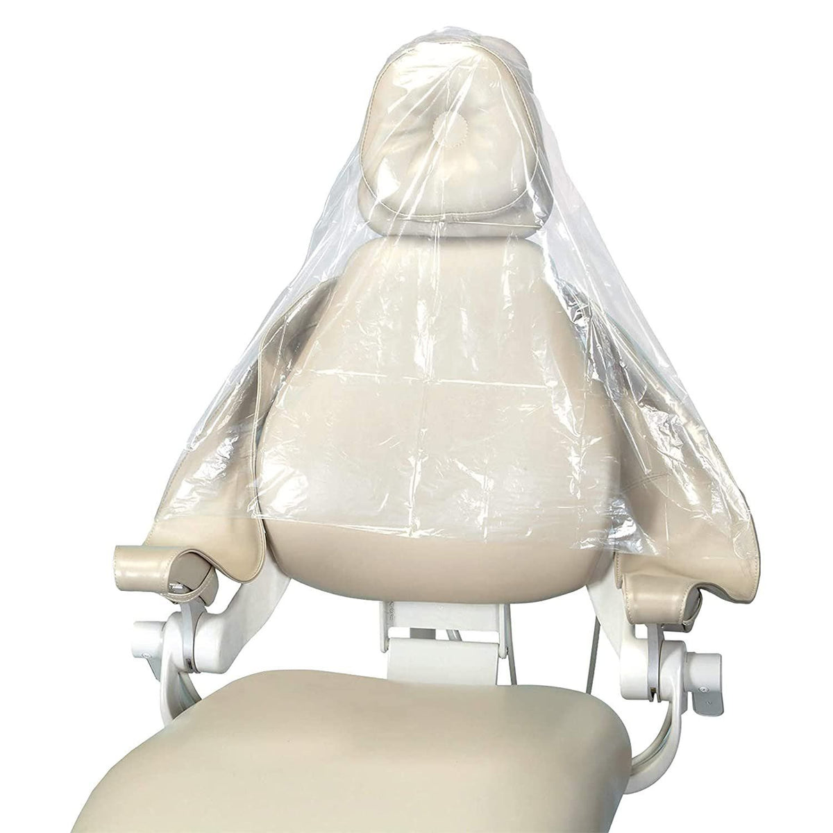 Disposable Dentist Headrest covers in Bulk Pack of 3000 Regular clear Plastic Head Rest Protectors for Tattoo and Dental chairs 