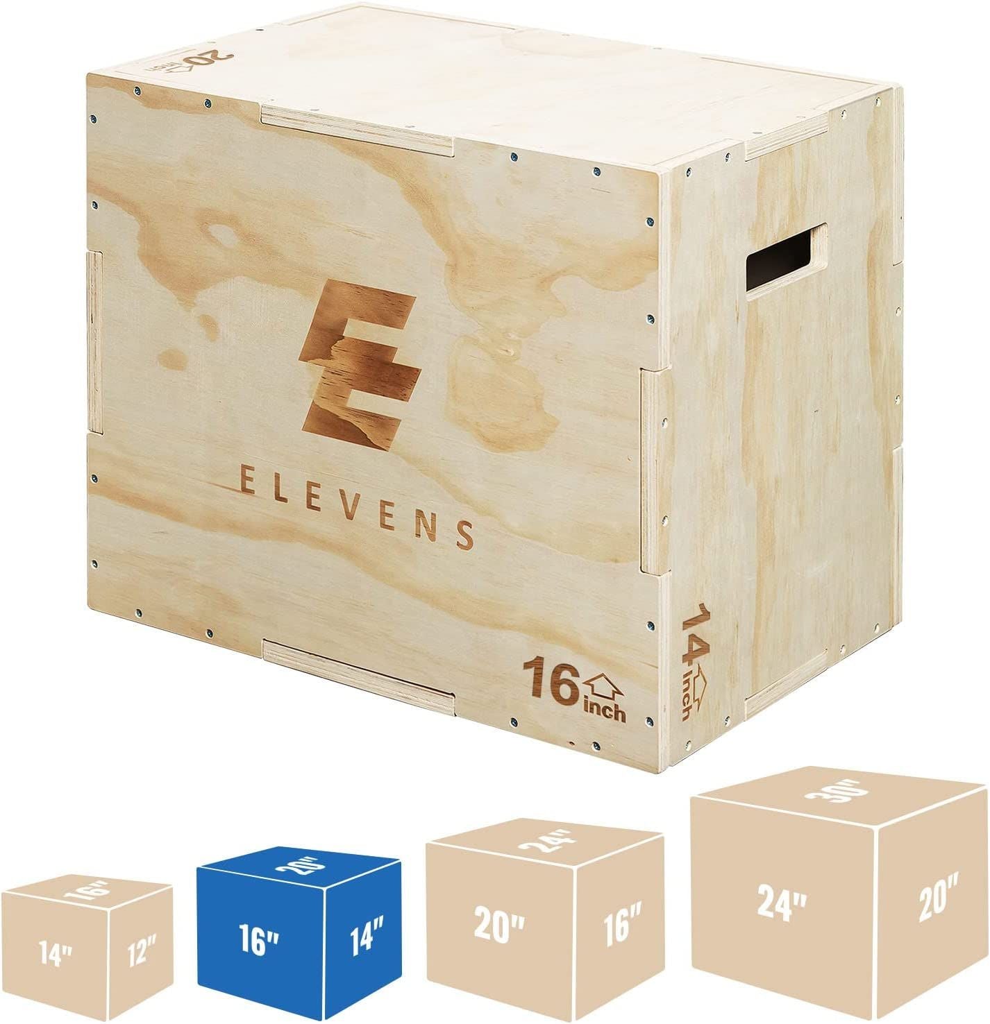 3-in-1 Wooden Jump Box for crossfit Workout 12*14*16in Height Log color(D0102HIVU0g)