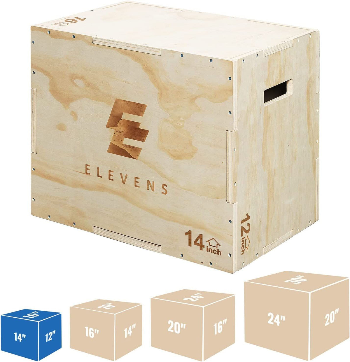 3-in-1 Wooden Jump Box for crossfit Workout 12*14*16in Height Log color(D0102HIVU0U)