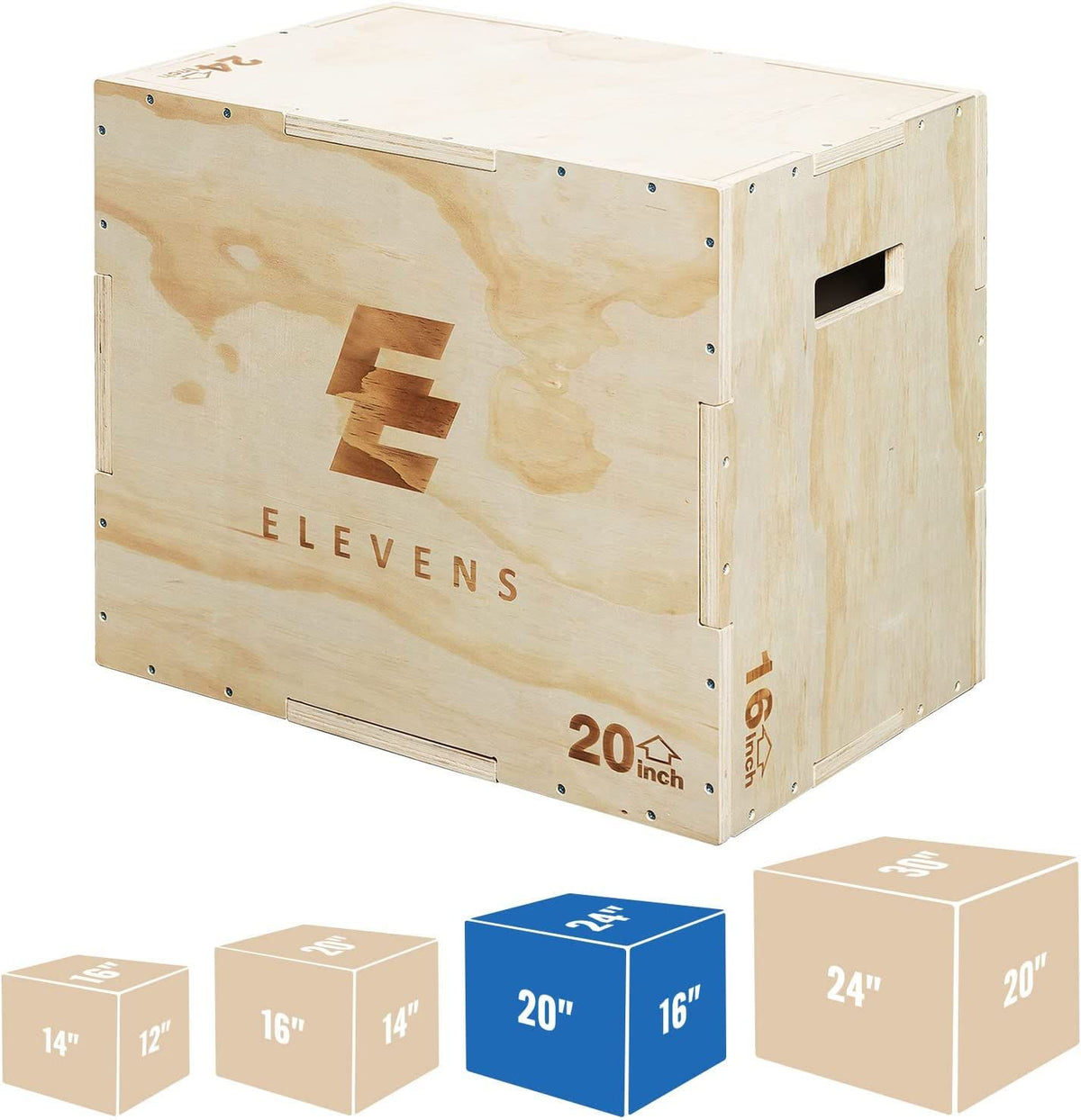 3-in-1 Wooden Jump Box for crossfit Workout 12*14*16in Height Log color(D0102HIVU0Y)