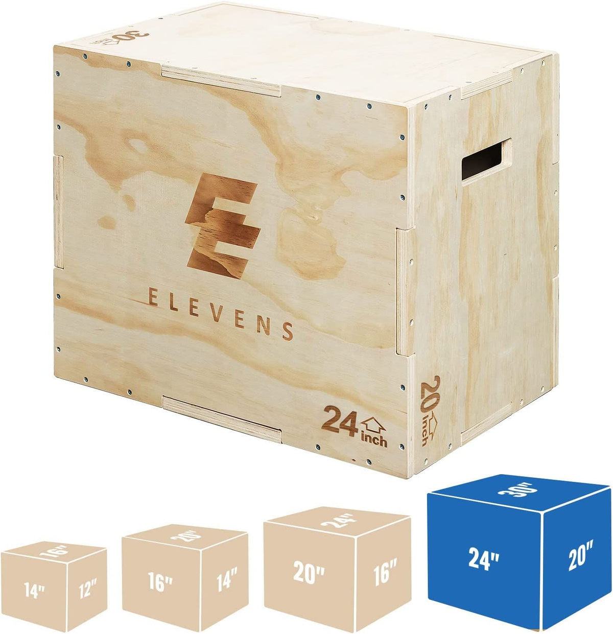 3-in-1 Wooden Jump Box for crossfit Workout 12*14*16in Height Log color(D0102HIVUJA)