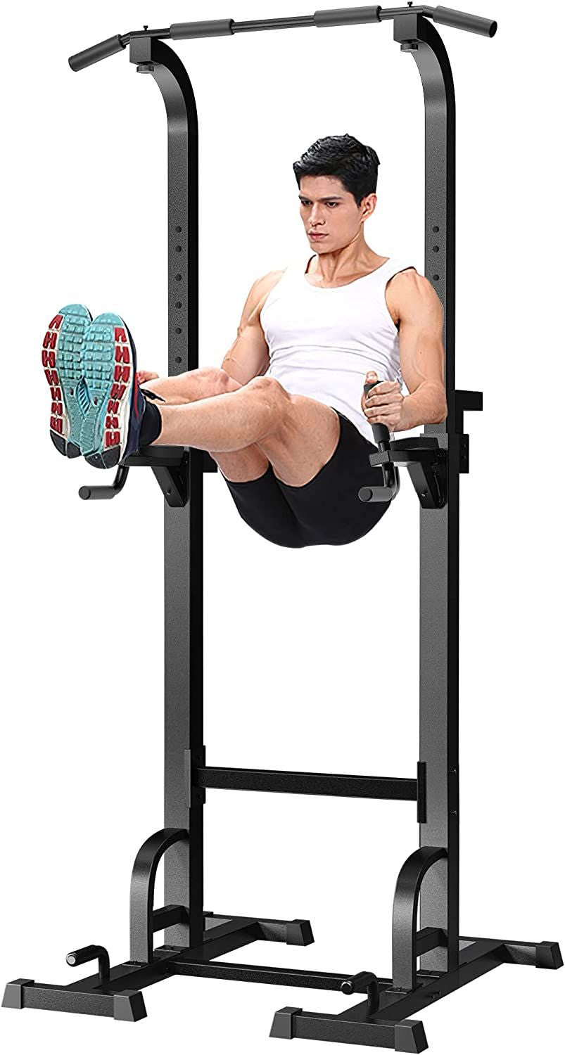 Multi Functional Strength Training Fitness Station Adjustable Height Tilt Bracket Black(D0102HIVUVY)
