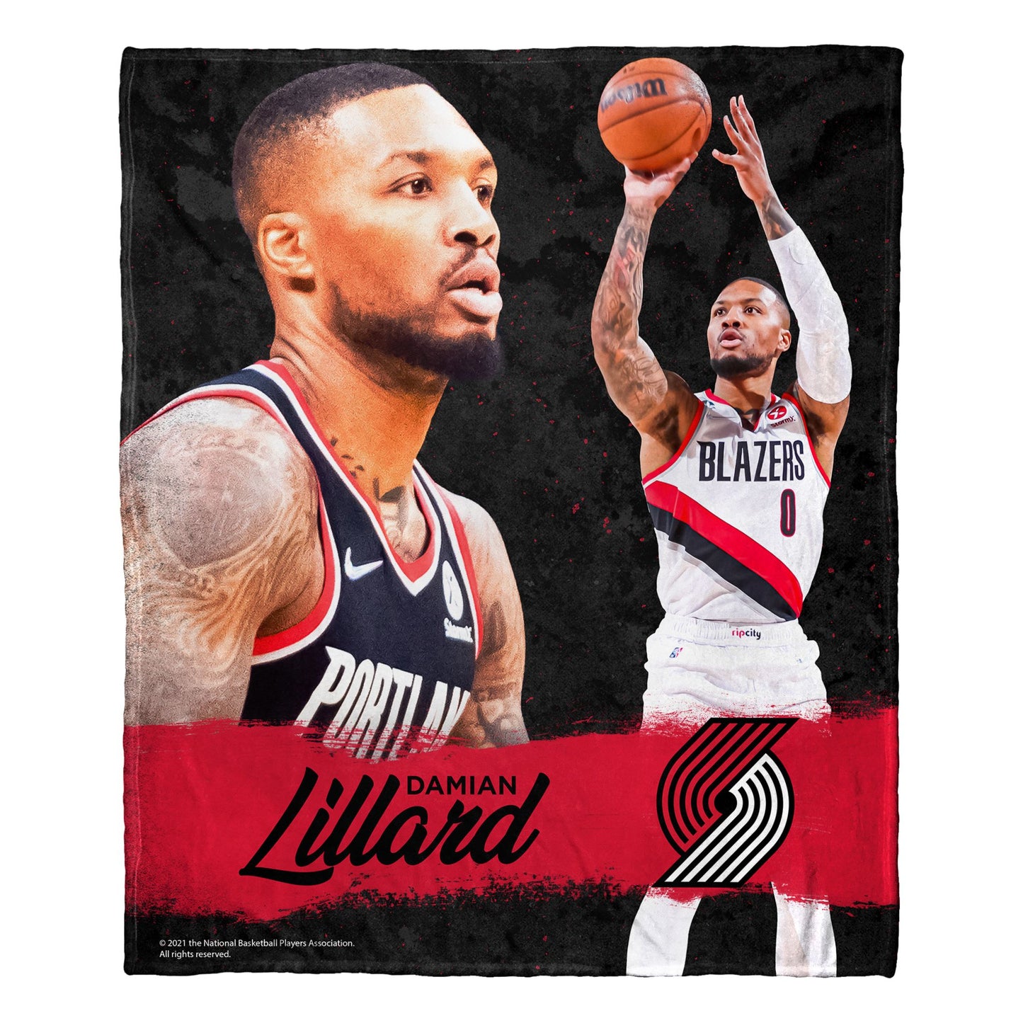 Trailblazers - Damian Lillard OFFICIAL NBA Players HD Silk Touch Throw Blanket 50x 60(D0102HP3BZG.)