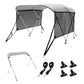 VEVOR 3 Bow Bimini Top Boat Cover, Detachable Mesh Sidewalls, 600D Polyester Canopy with 1 Aluminum Alloy Frame, Includes Storag
