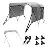 VEVOR 3 Bow Bimini Top Boat Cover, Detachable Mesh Sidewalls, 600D Polyester Canopy with 1 Aluminum Alloy Frame, Includes Storag