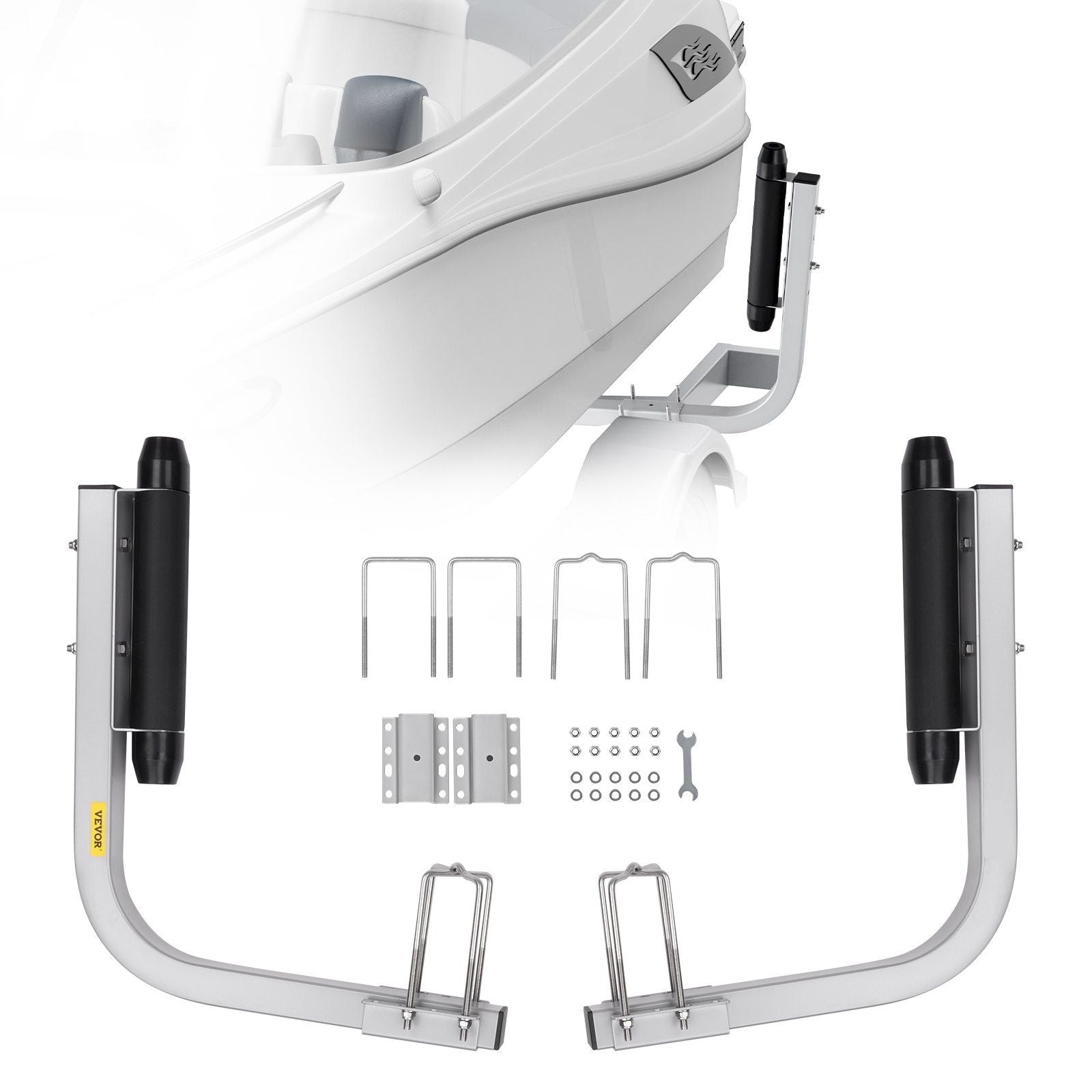VEVOR Marine Trailer Guide Set, 20.5 Flexibly Adjustable Poles, Pair of Steel Anti-Rust Guides, Durable Roller Support for Ski,