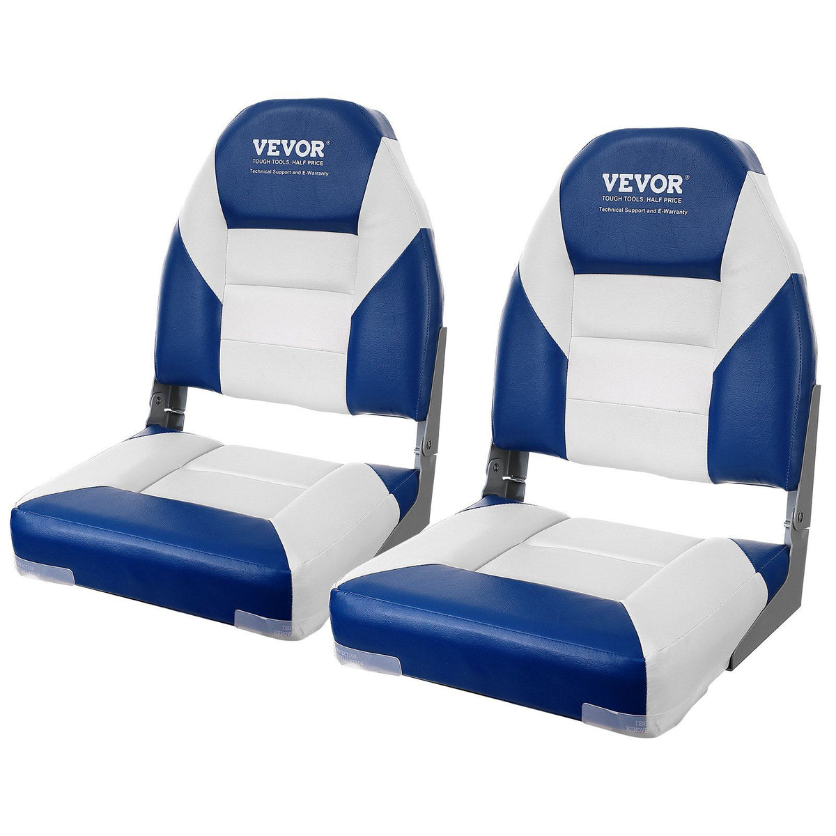 VEVOR Boat Seats, 21.85 High Back Boat Seat, Folding Boat Chair with Thickened Sponge Padding and Hinge, Fold-Down Boat Captain 