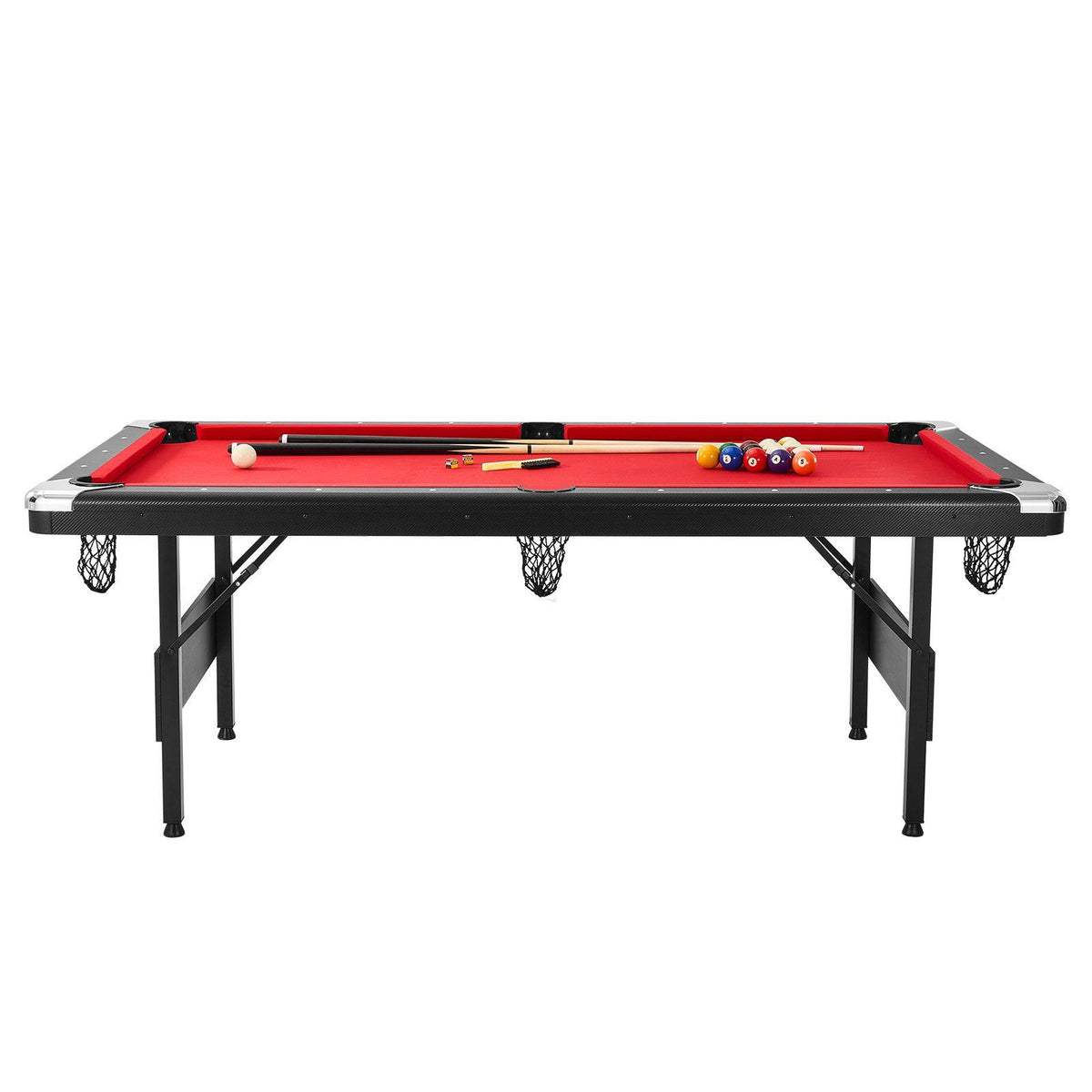 VEVOR Billiards Table, 7 ft Pool Table, Portable Foldable Space-Saving Table, Billiard Table Set Includes Balls, Cues, Chalks an